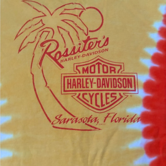Harley-Davidson Tie Dye Graphic Tee 2004 Rossiter’s Sarasota Florida Women’s S/M - Picture 11 of 11